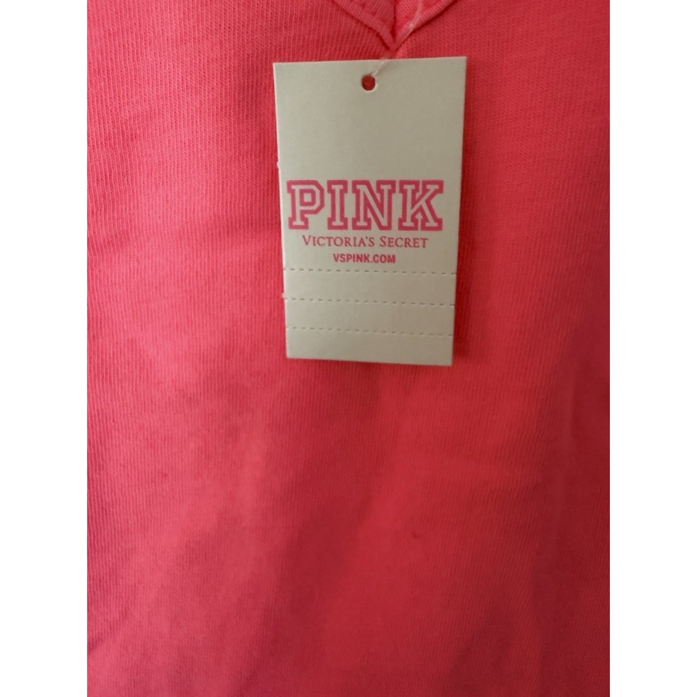 Victorias Secret PINK Bright Coral Long Sleeve Shirt Open Back Small NEW w/ TAGS - Picture 4 of 10